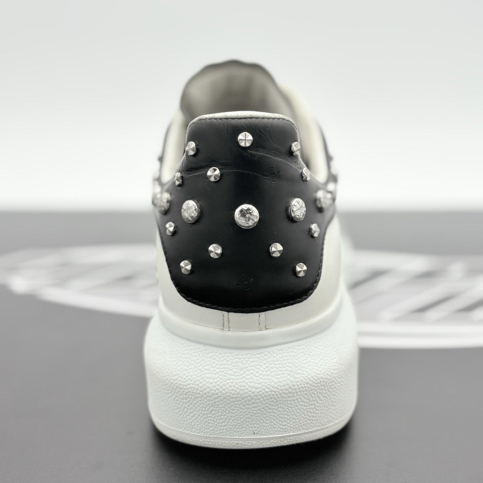 Size 45 (12 US) Alexander McQueen Studded Oversized ' White Black ' | GREAT COND