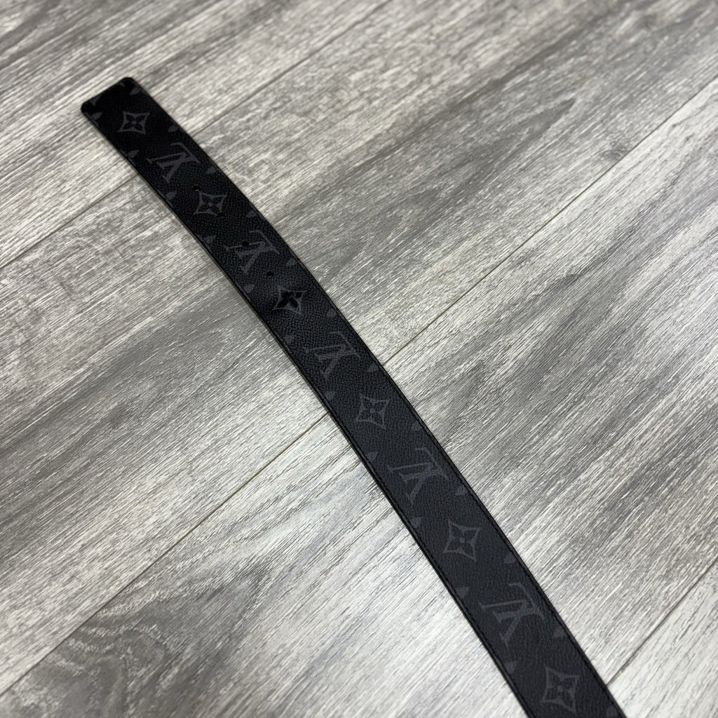 Louis Vuitton Eclipse Monogram LV Initials Reversible Belt ' Black ' | CLEAN!