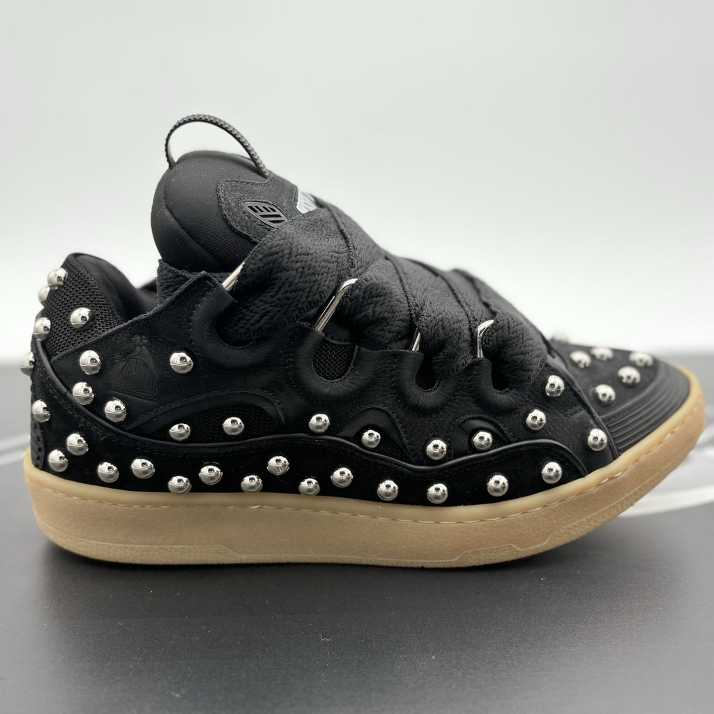 Size 44 (11 US) - Lanvin Studded Curb Sneaker ' Black ' | NEW!