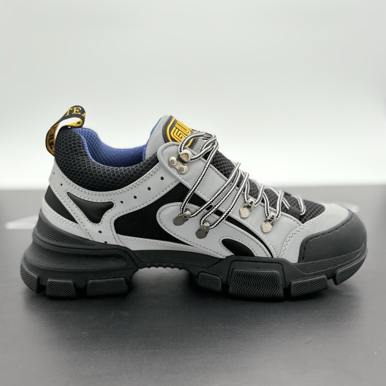 Size 8 G (8.5 US) - Gucci Flashtrek SEGA ' Reflective Grey ' | NEW!