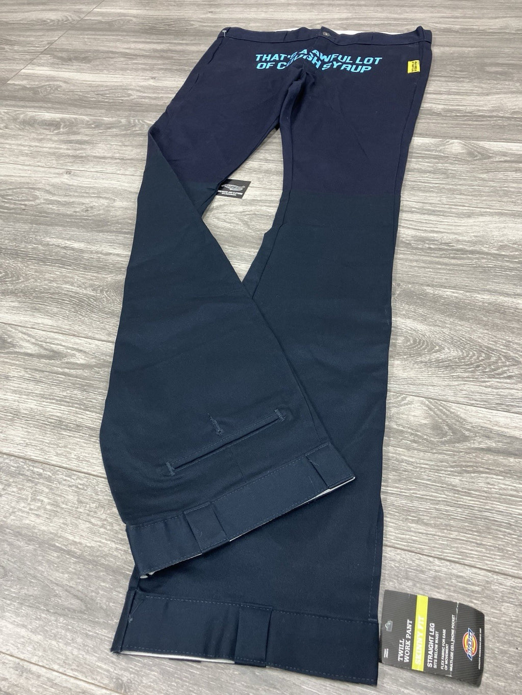 Size 38 - That’s A Awful Lot Of Cough Syrup Flared Dickies ' Blue ' | NEW!