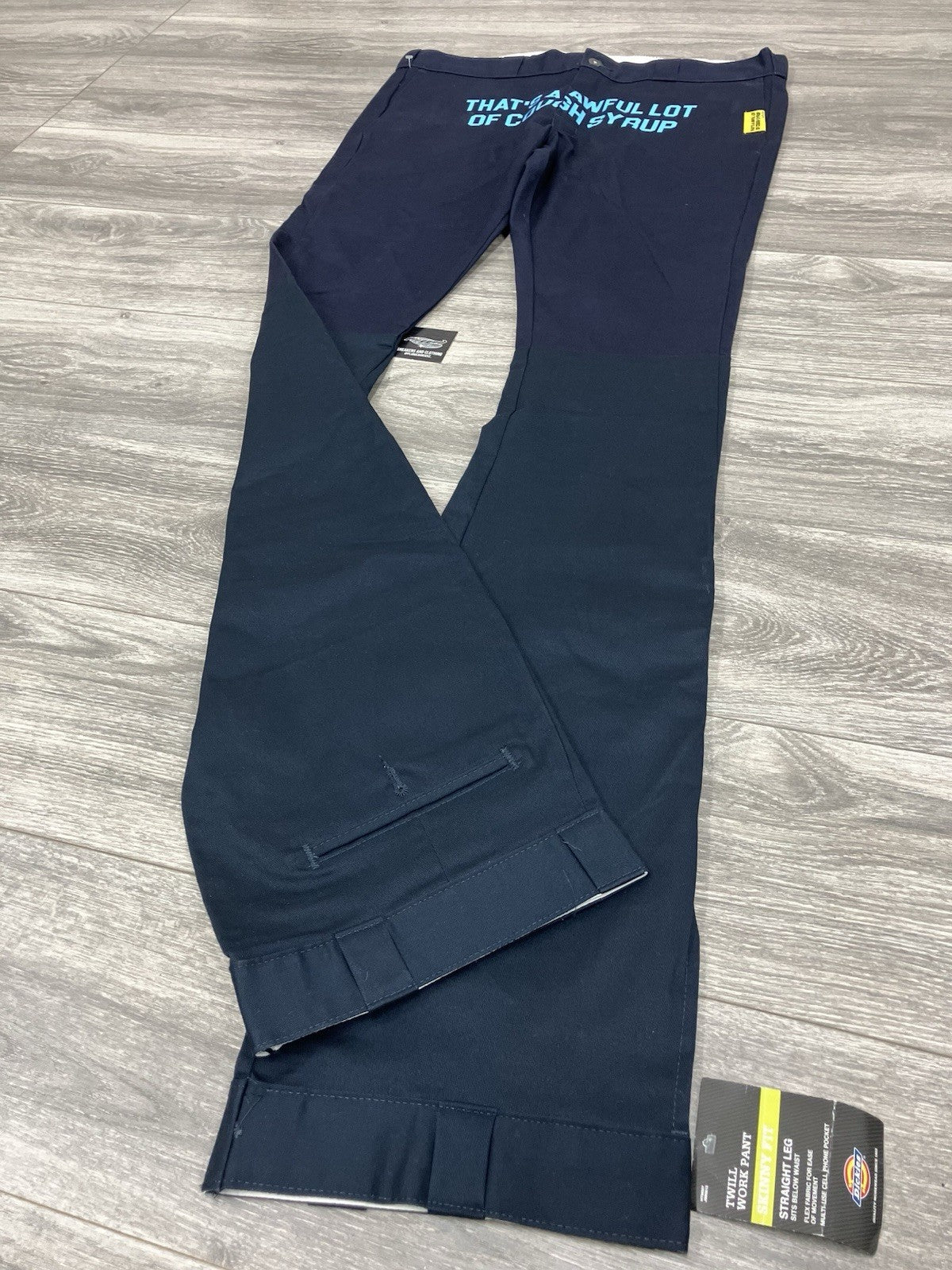 Size 38 - That’s A Awful Lot Of Cough Syrup Flared Dickies ' Blue ' | NEW!