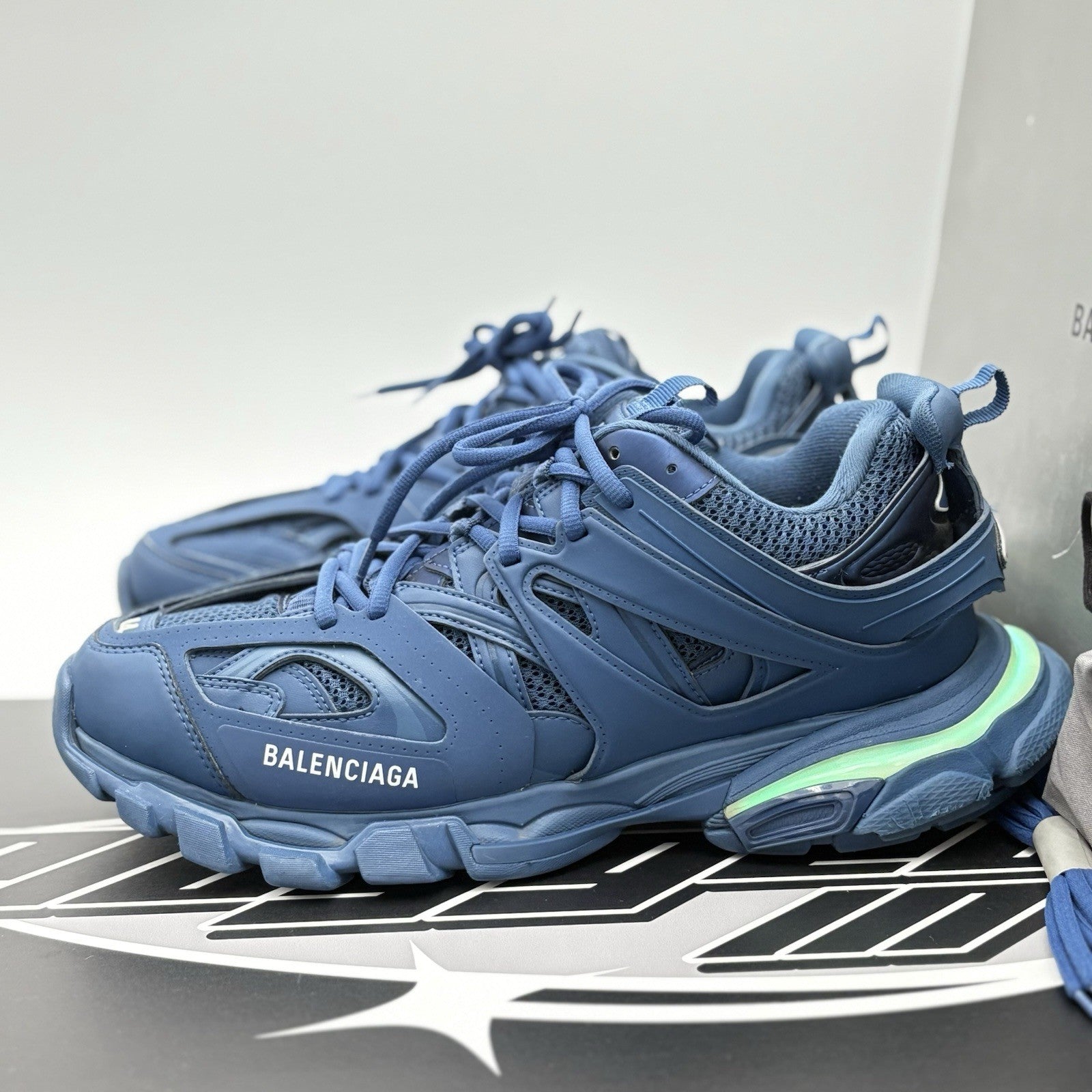 Size 44 (11 US) - Balenciaga Track LED Sneaker ' Navy ' | GREAT CONDITION!