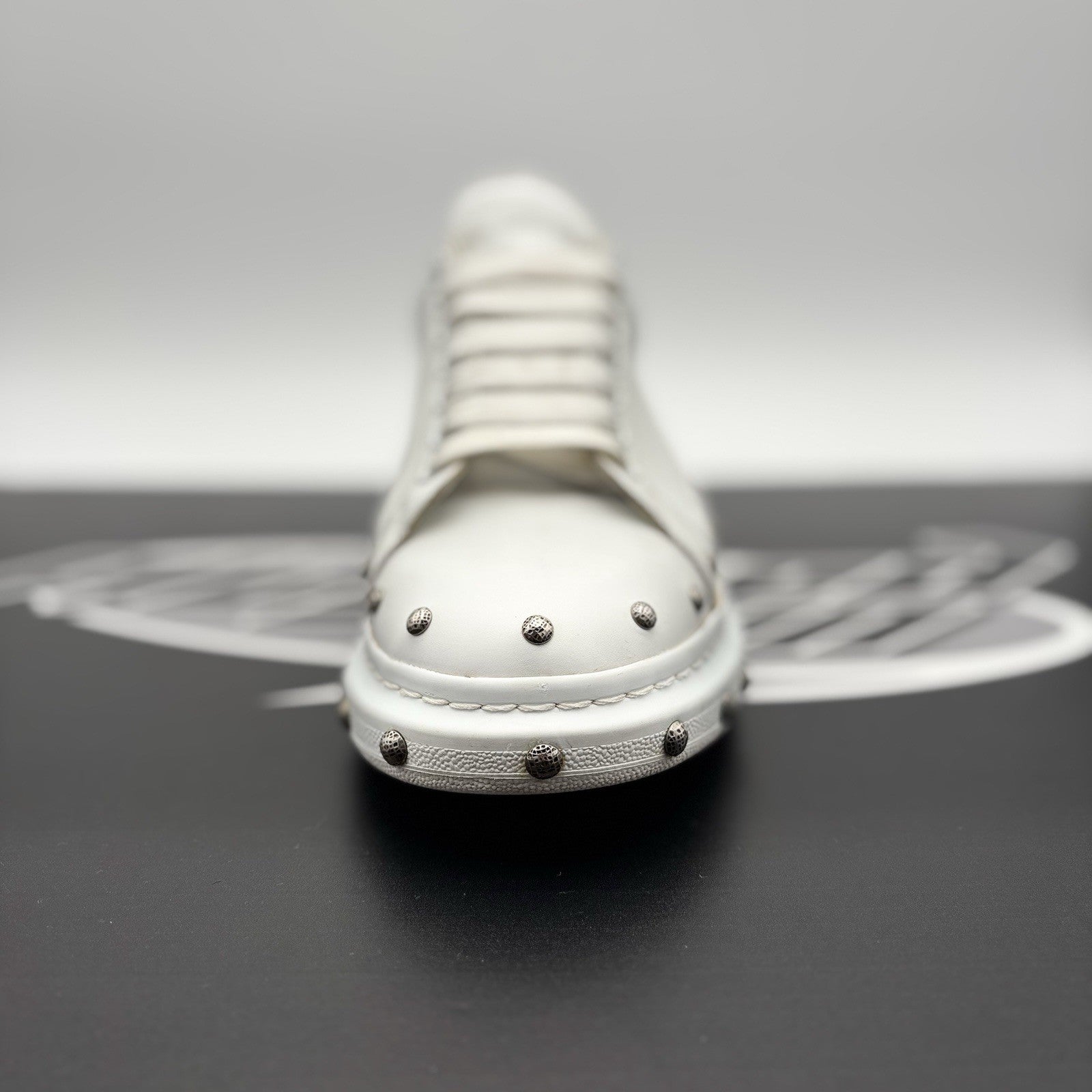 Size 41 (8 US) - Alexander McQueen Oversized Studded ' White Black ' | GREAT!