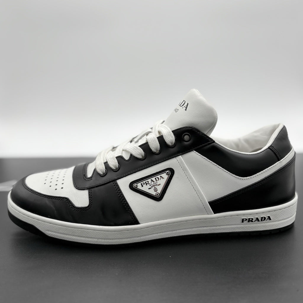 Size 11 UK (12 US) - Prada Downtown Low Leather ' Black White ' | SUPER CLEAN!