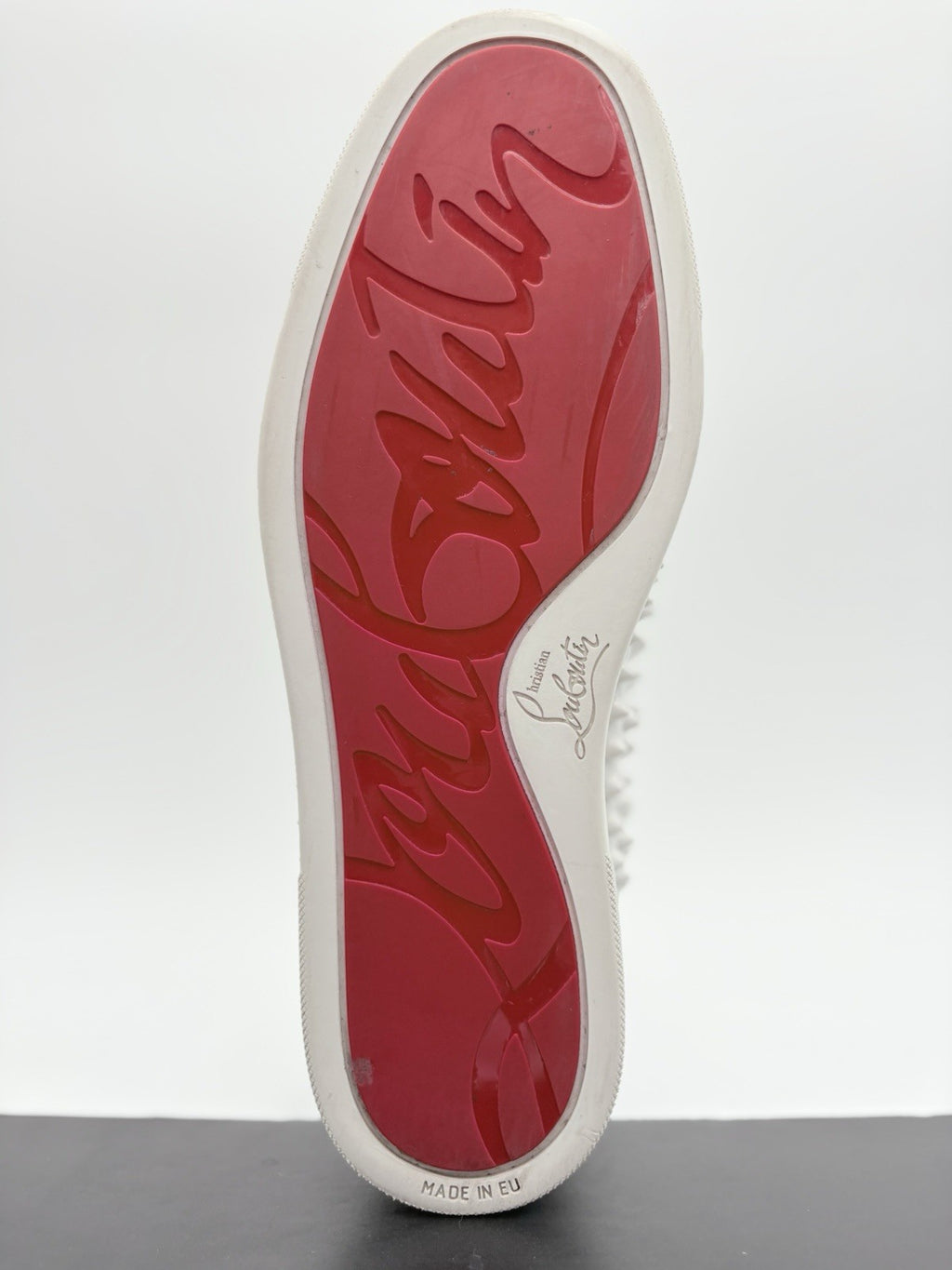 Size 40.5 (7.5 US) Christian Louboutin Spikes High ' White ' | SUPER CLEAN!