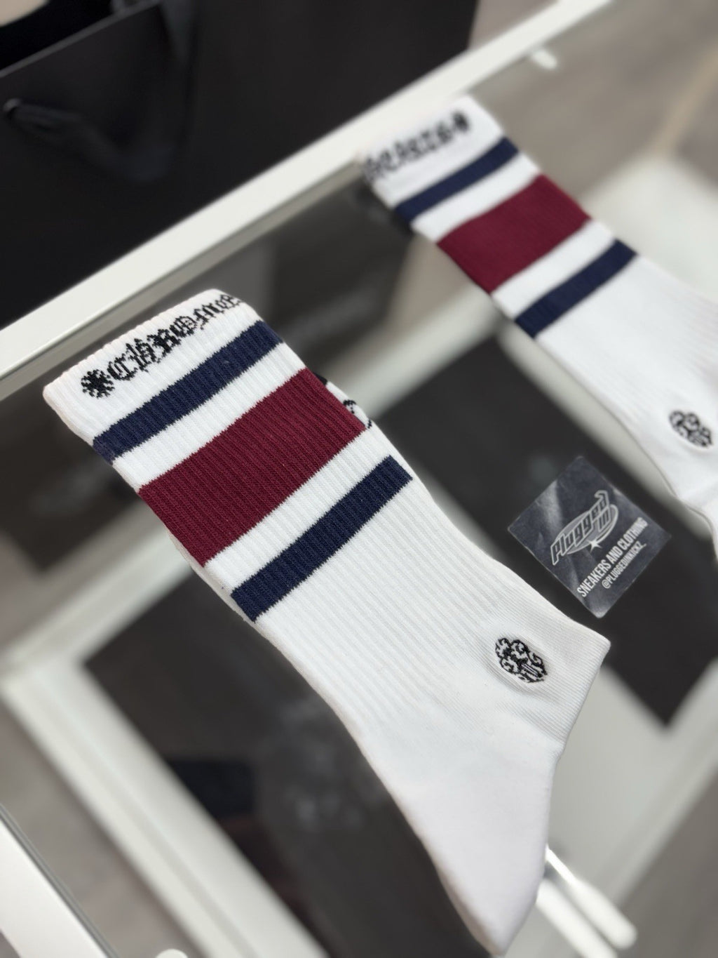 Size Large (9-13 US) - Chrome Hearts Miami Socks ' White ' | NEW!