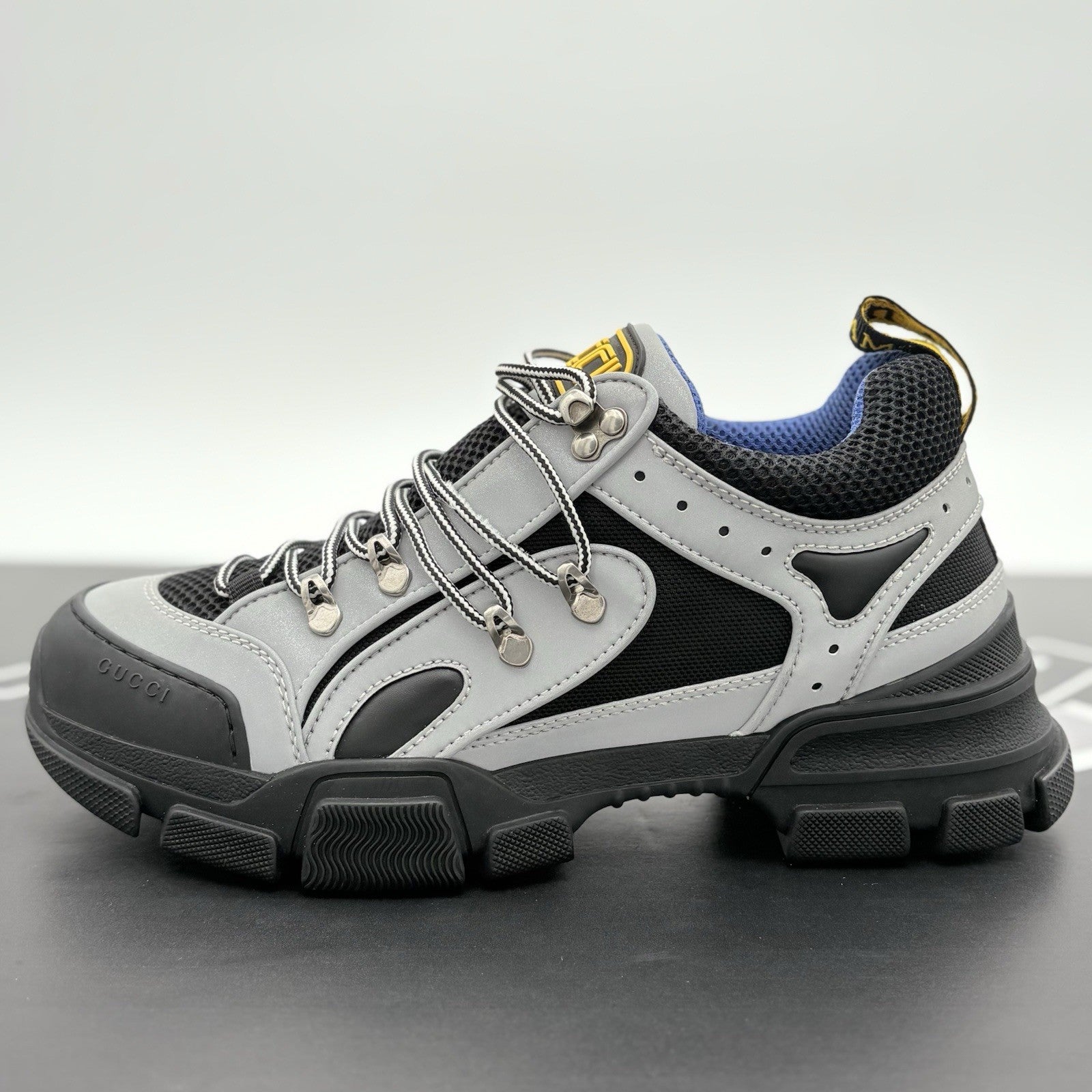 Size 8 G (8.5 US) - Gucci Flashtrek SEGA ' Reflective Grey ' | NEW!