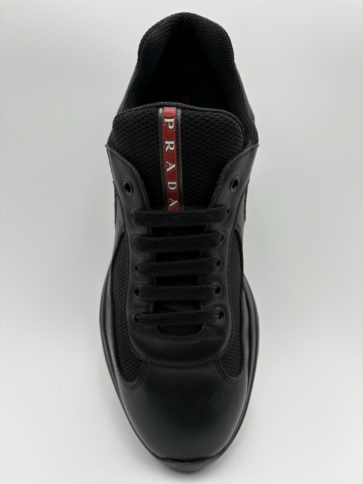 Size 7 UK (8 US) - Prada Americas Cup ' Black Leather ' | GOOD CONDITION!