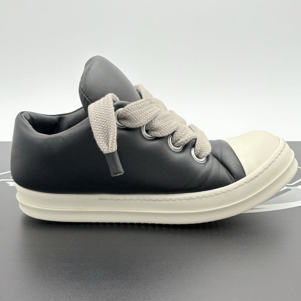 Size 44 (11 US) - Rick Owens Jumbo Lace Puffer Low ' Black Milk ' | GREAT COND!