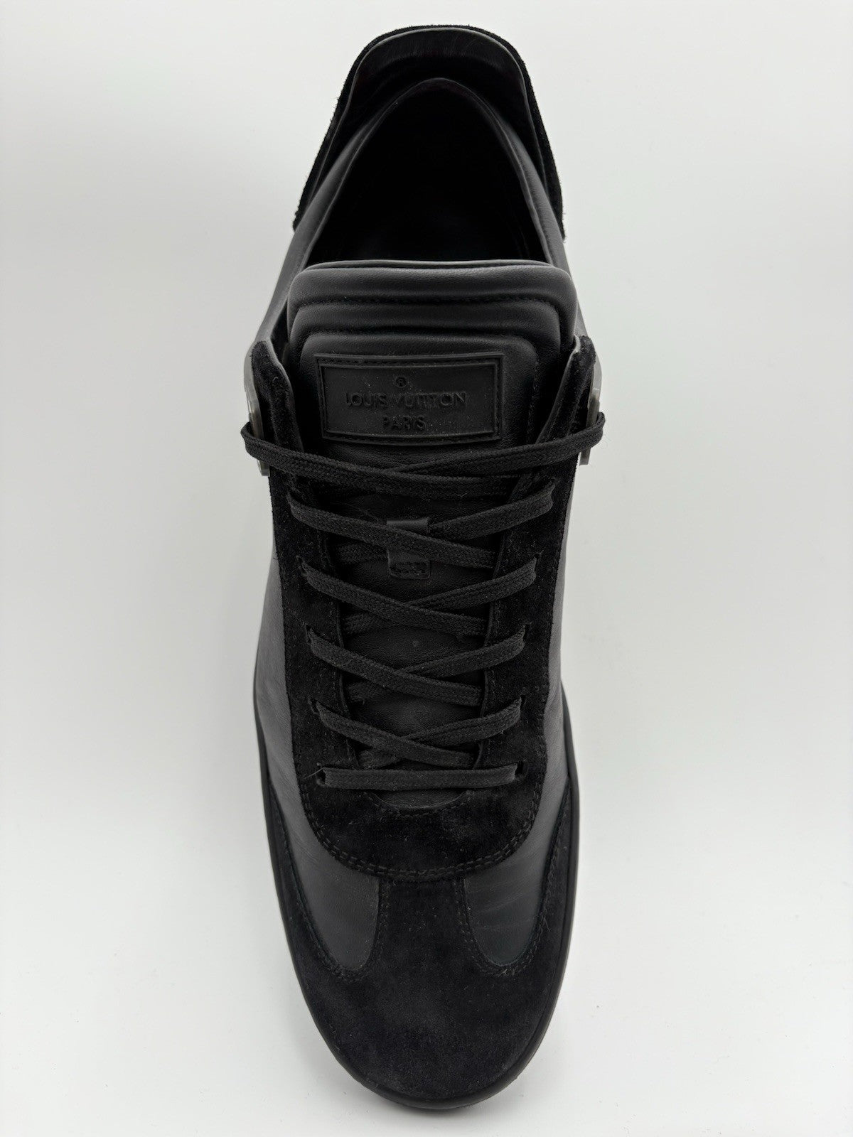 Size 10 LV (11-11.5 US) Louis Vuitton Leather Sneakers ' Black ' | GOOD COND!