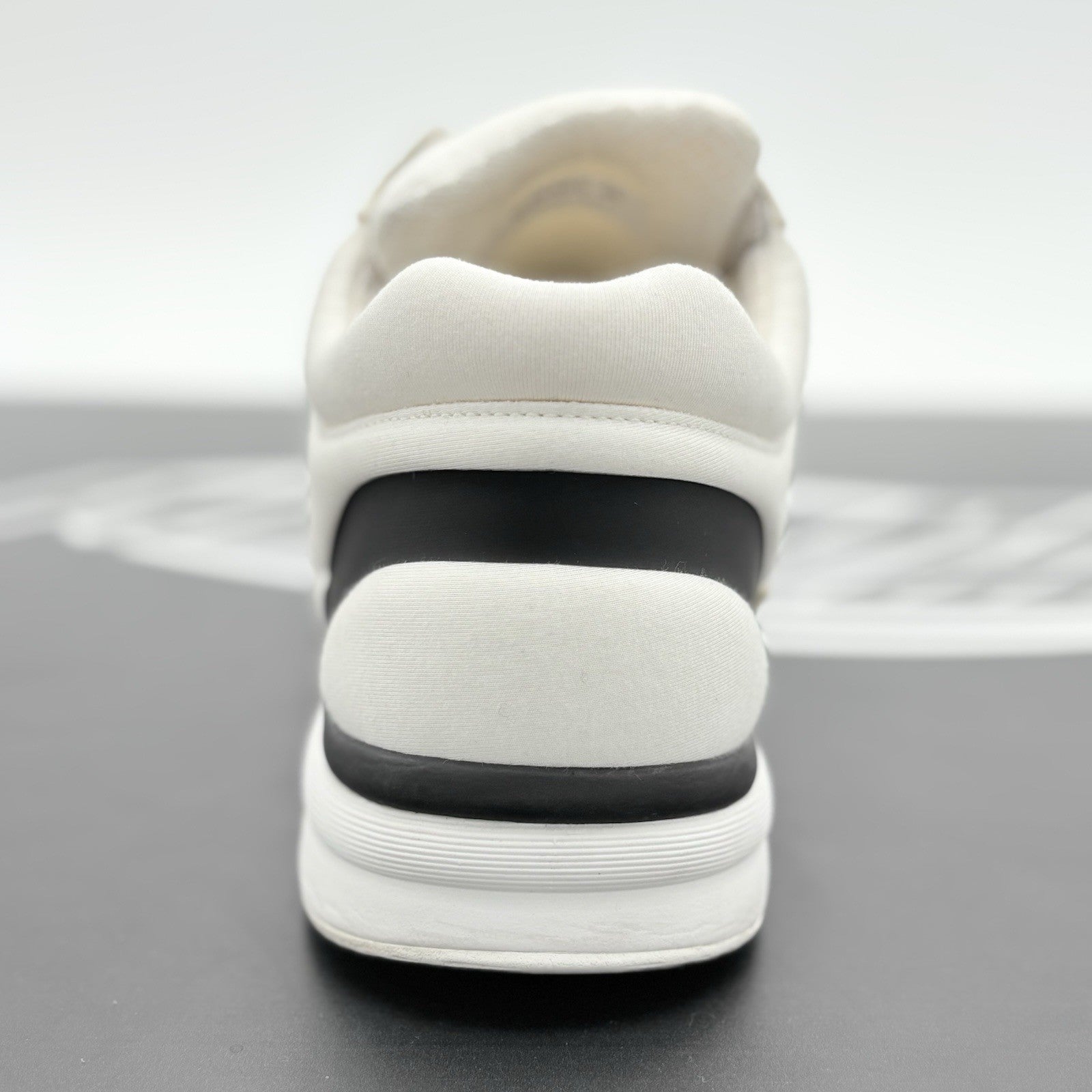 Size 45 (12 US) Chanel Nylon & Suede Low Top ' White Black ' | SUPER CLEAN!