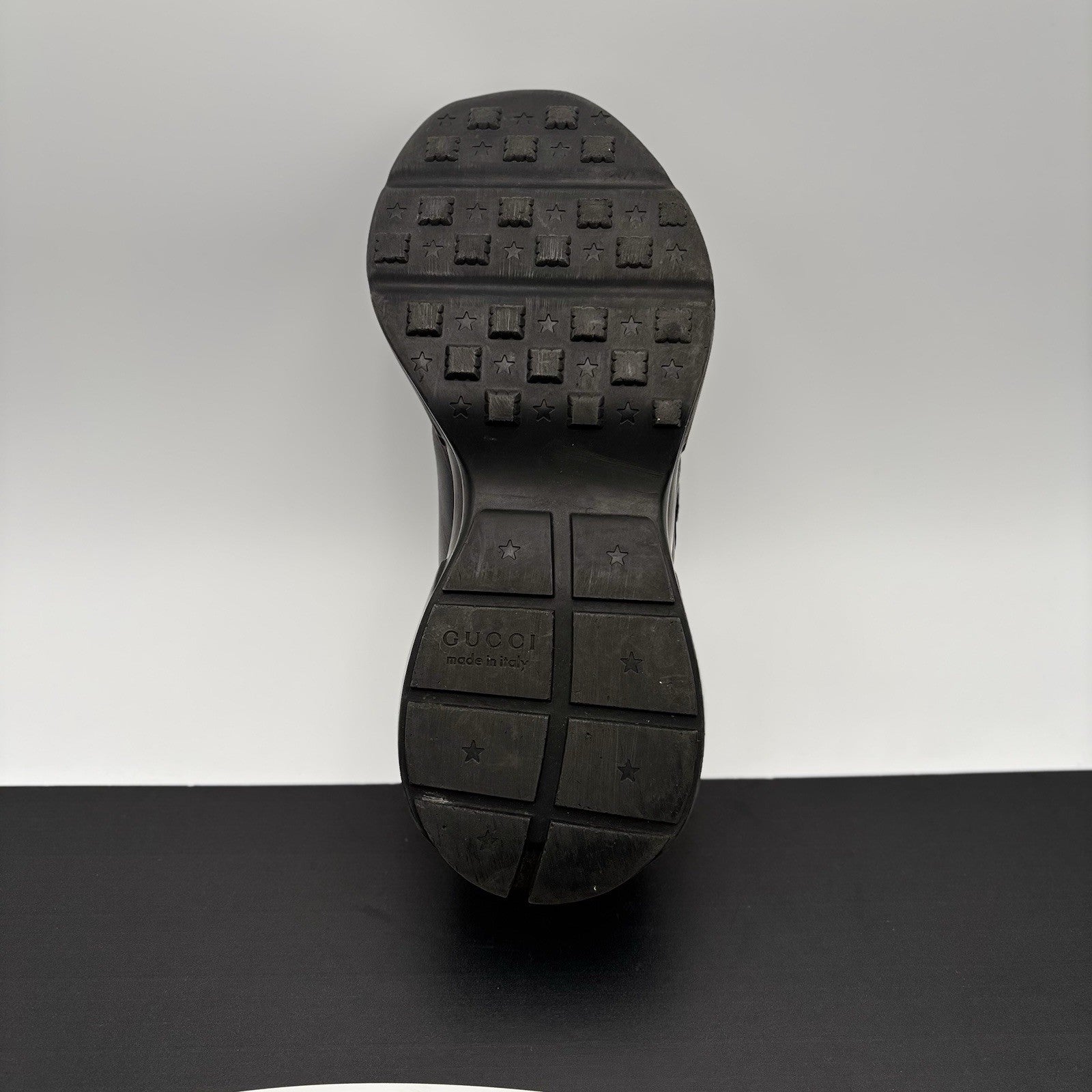 Size 9 G (9.5 US) - Gucci Rhyton Black Leather ' Interlocking G ' | GOOD COND!
