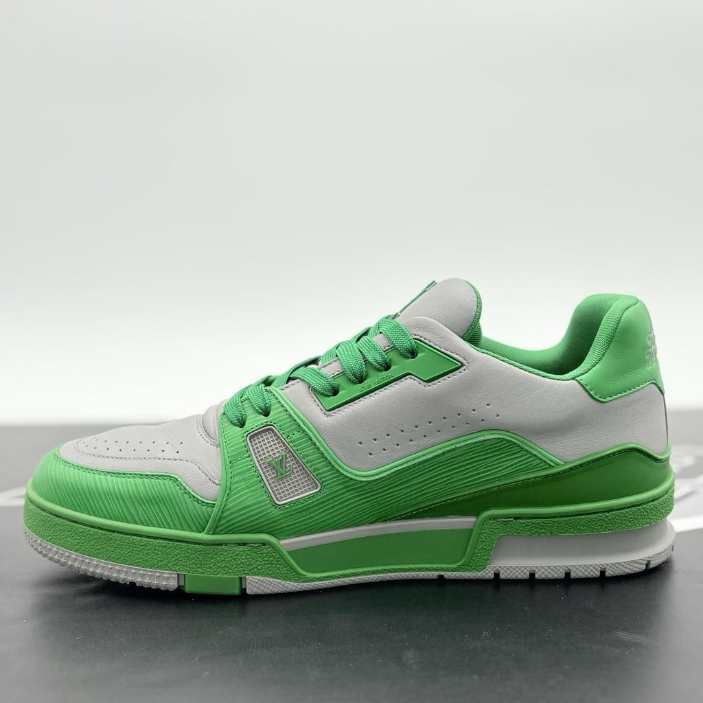 Size 8.5 LV (9.5-10 US) Louis Vuitton LV Trainer ' Green Grey ' | SUPER CLEAN!