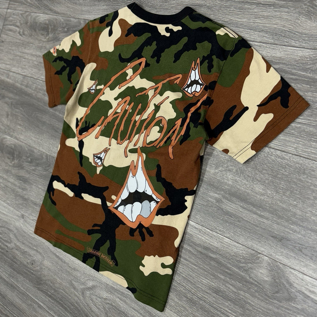 Size Small - Chrome Hearts Matty Boy Caution Short Sleeve T-Shirt ' Camo '