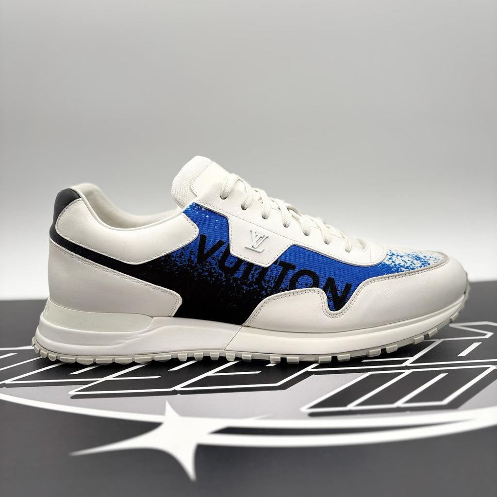 Size 9.5 LV (10-10.5 US) Louis Vuitton Run Away Sneaker ' White, Blue ' | GREAT!
