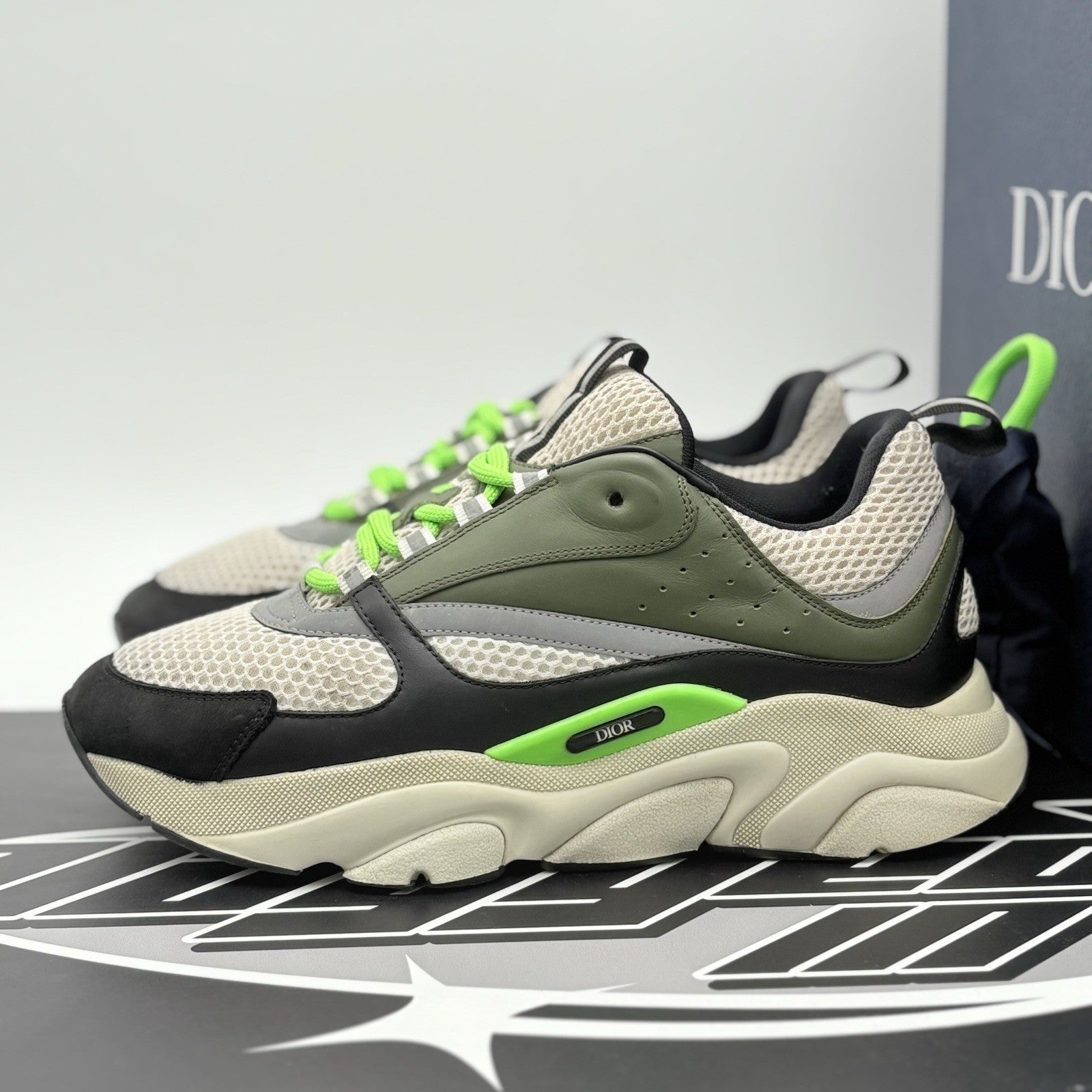 Size 42 (9 US) - Dior B22 Sneaker ' Khaki Pistachio '
