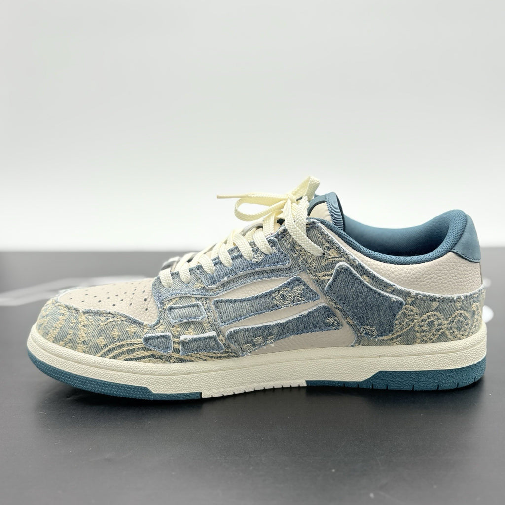Size 42 (9 US) Amiri Skel Low Top ' Bandana Jacquard - Denim ' ONLY WORN ONCE!
