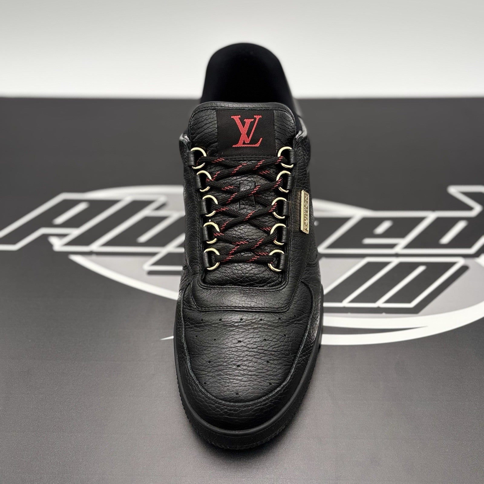 Size 9 LV (10-10.5 US) - Louis Vuitton Hardware Calfskin Trainer ‘ Black, Gold ‘