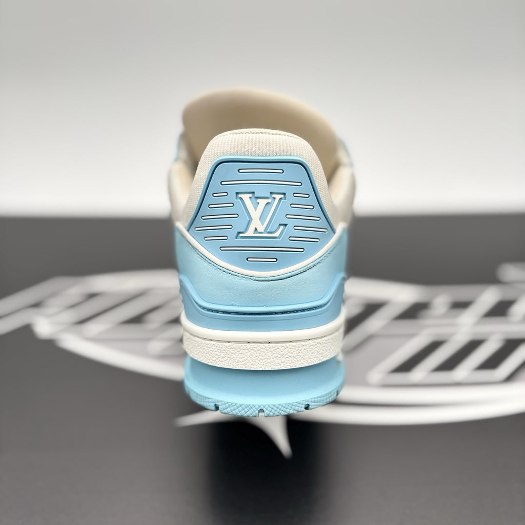 Size 4 LV (5-5.5 US) - Louis Vuitton Trainer ' Sky Blue, White ' | GREAT COND!