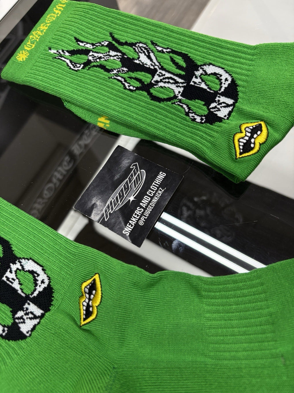 Size Small (4-6 US) - Chrome Hearts X Matty Boy Flame Socks ' Black ' | NEW!