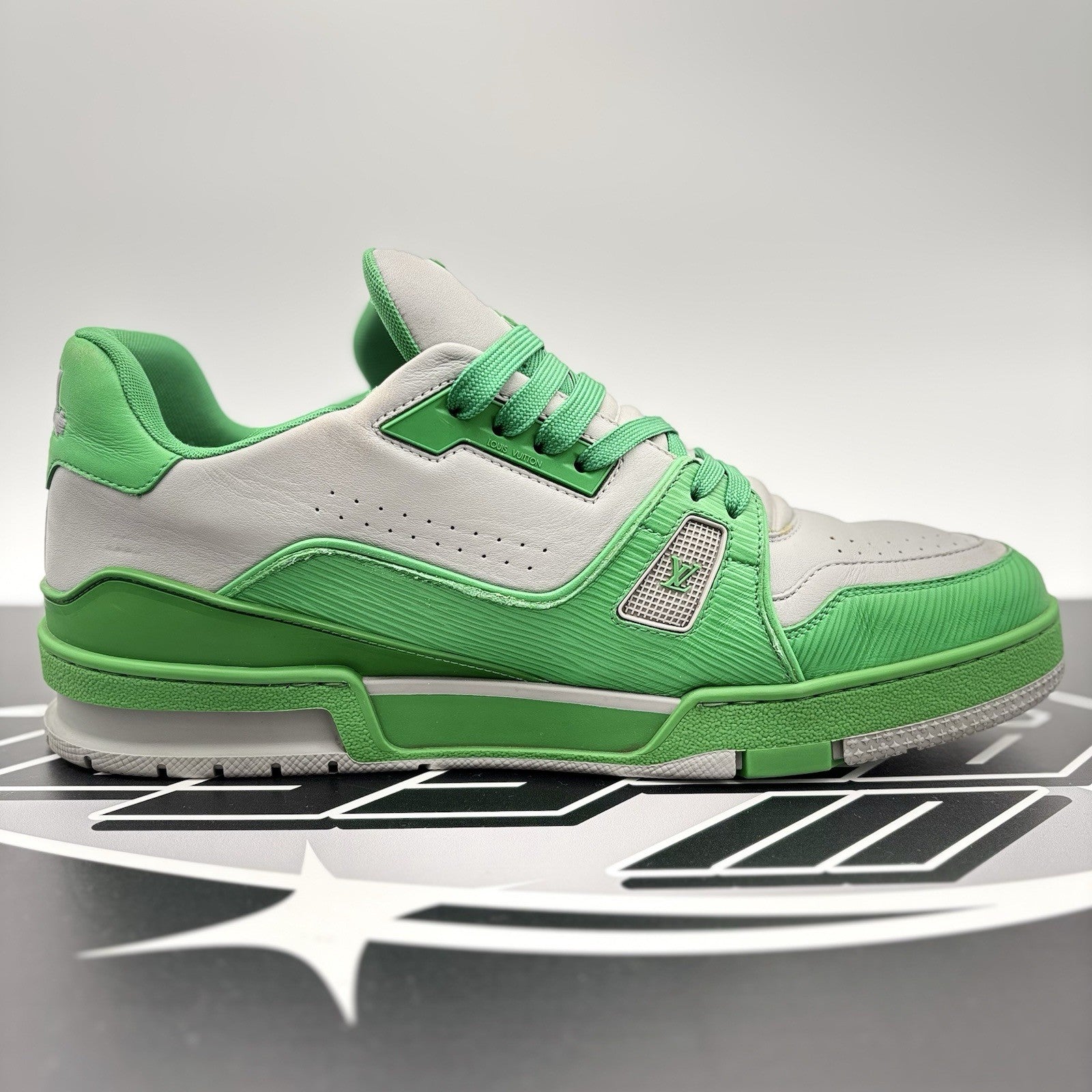Size 10 LV (11-11.5 US) - Louis Vuitton Trainer ' Green Grey' | GOOD CONDITION!