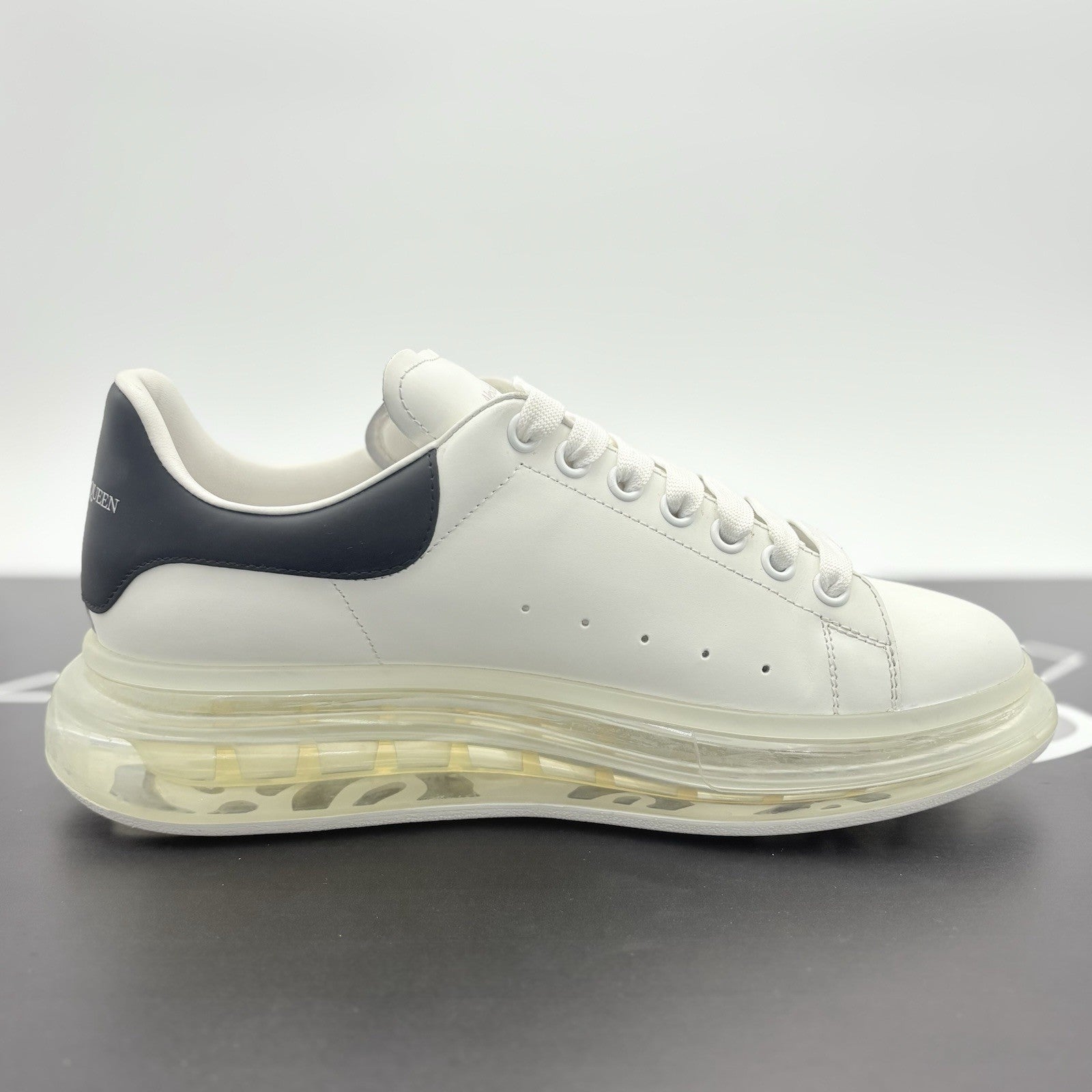 Size 44 (11 US) Alexander McQueen Clear Sole ' Black White ' | GOOD CONDITION!