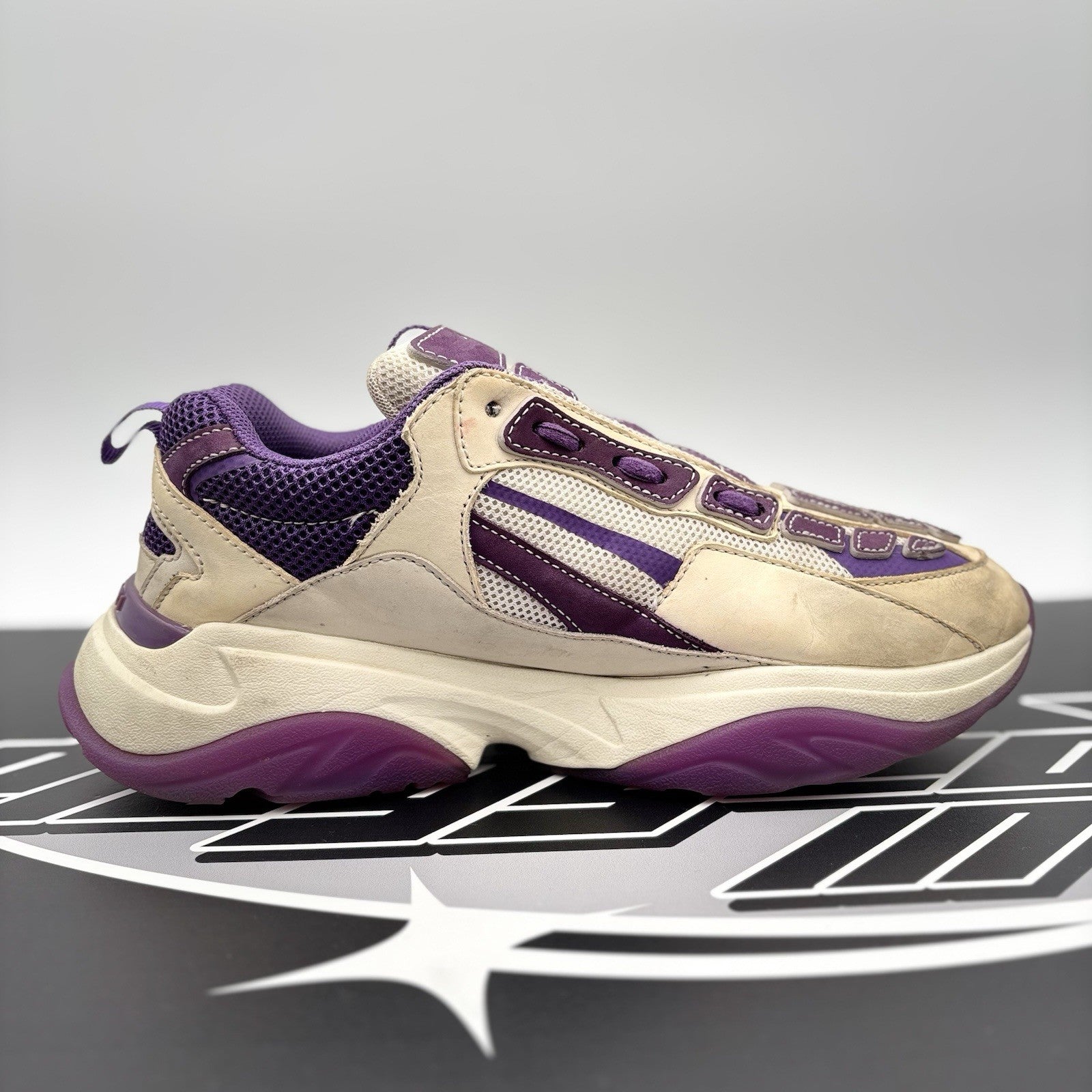Size 42 (9 US) Amiri Bone Runner ' White, Beige, Purple '