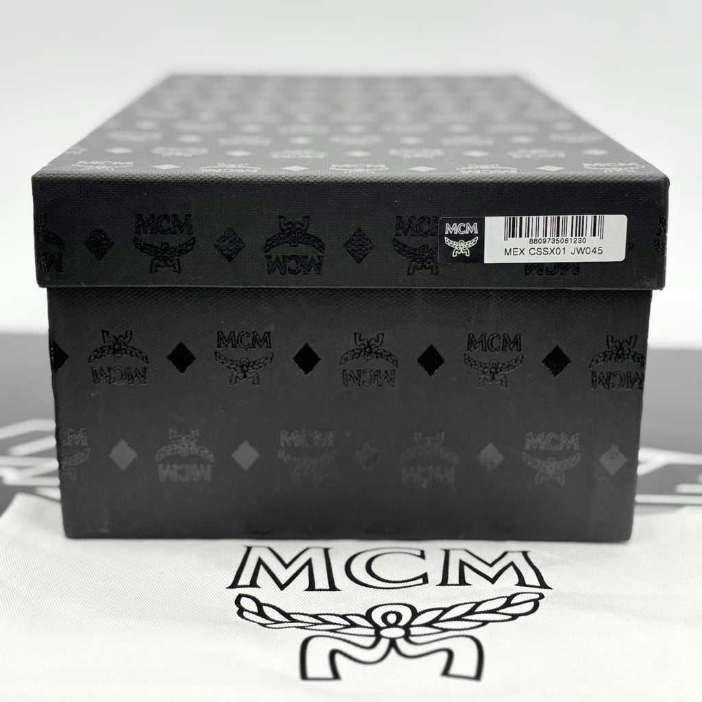 Size 45 (12 US) - MCM Monogram Print Rubber Slides ' Black Splash Green ' | NEW!
