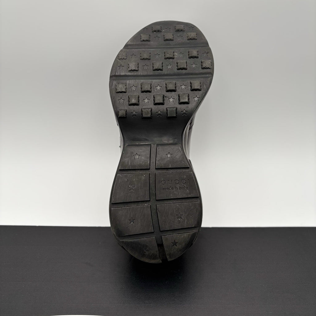 Size 9 G (9.5 US) - Gucci Rhyton Black Leather ' Interlocking G ' | GOOD COND!