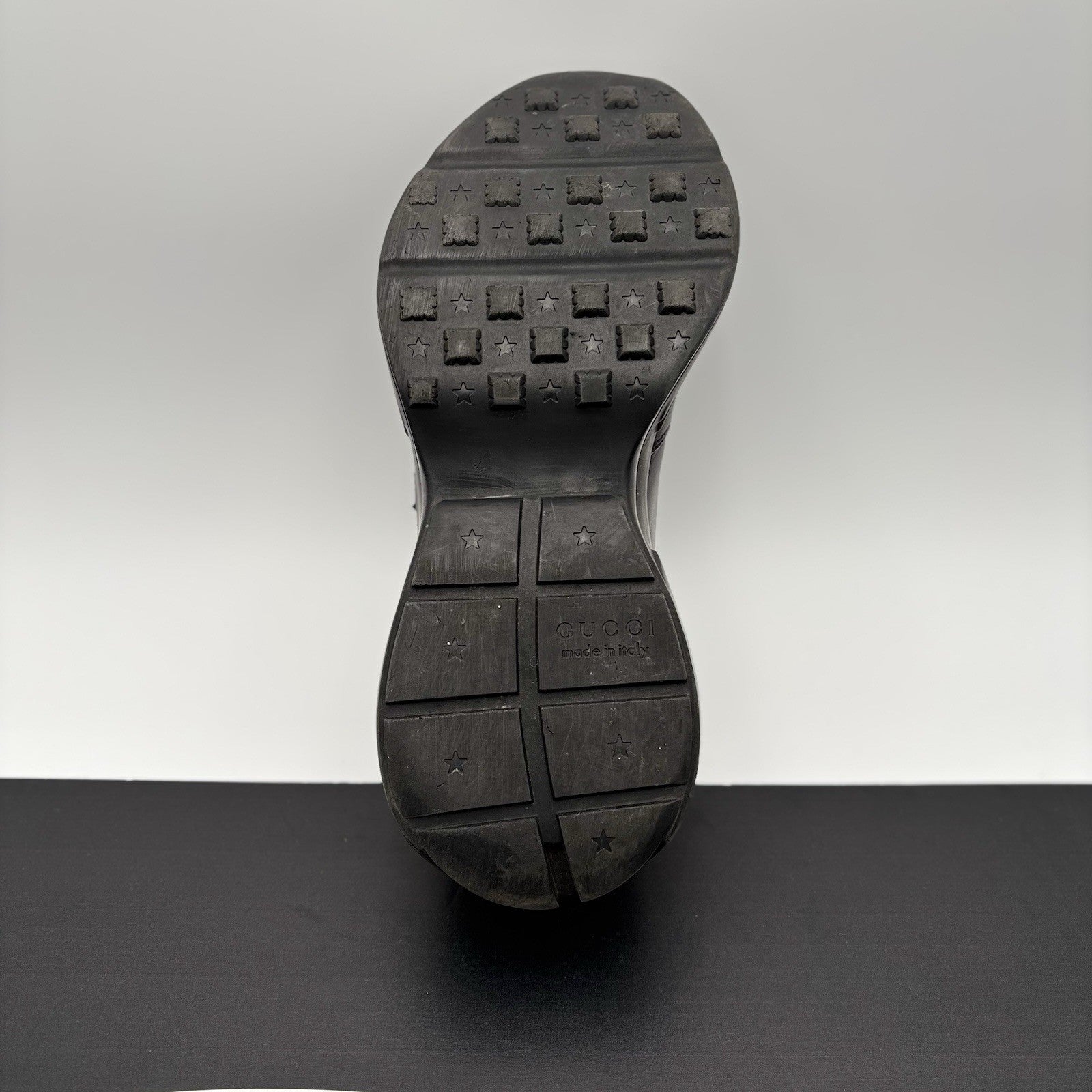 Size 9 G (9.5 US) - Gucci Rhyton Black Leather ' Interlocking G ' | GOOD COND!