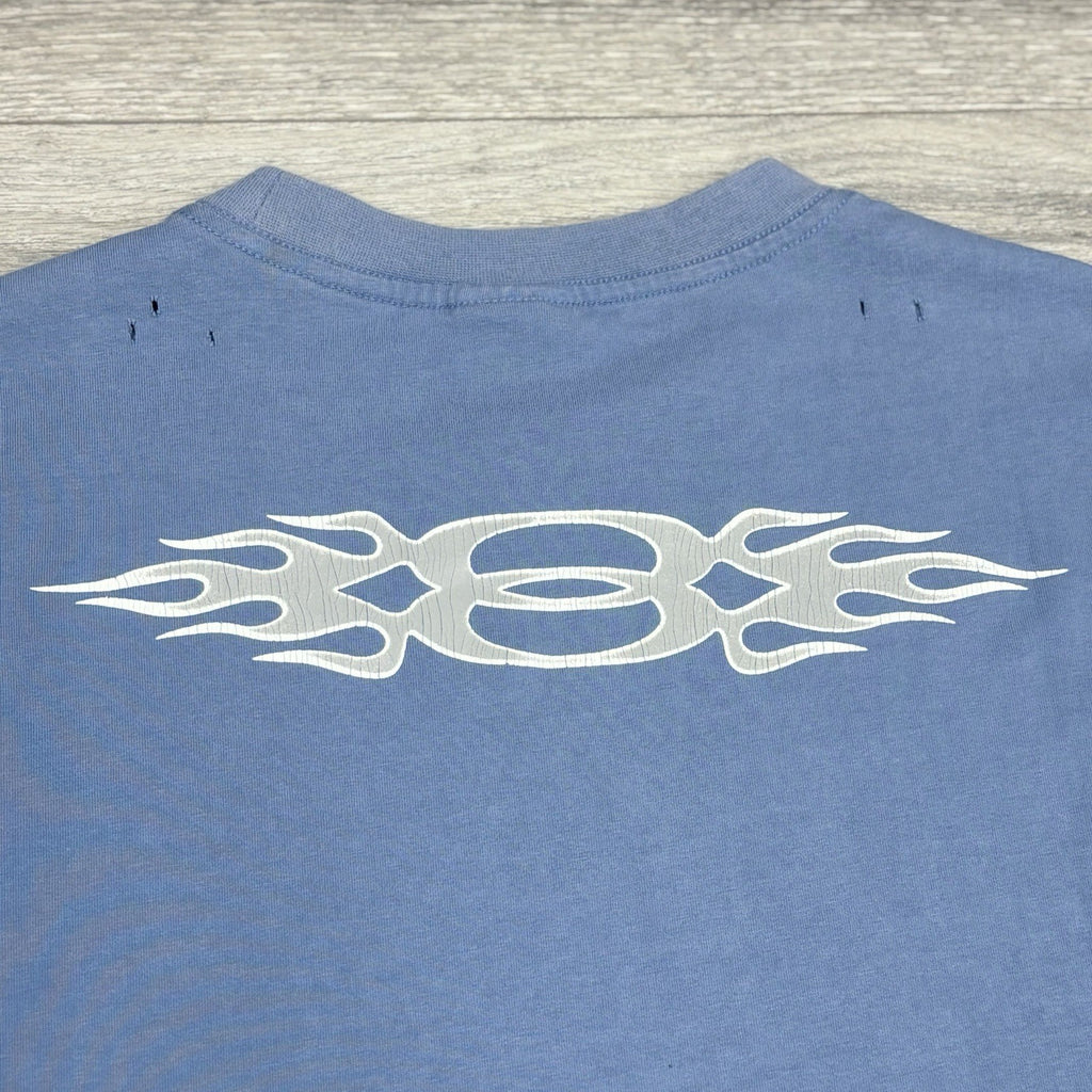Size L - Balenciaga Burning Unity Oversized T-Shirt ' Blue ' | SUPER CLEAN!