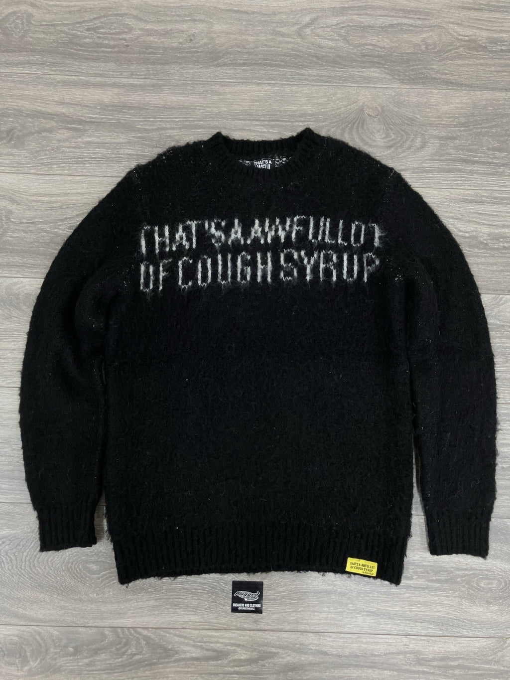 Size XL - That’s A Awful Lot Of Cough Syrup Mohair Sweater ' Black ' | NEW!