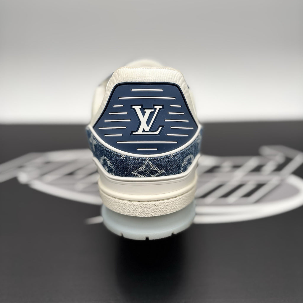 Size 11 LV (12-12.5 US) - Louis Vuitton Trainer Denim ' Navy ' | EXCELLENT!