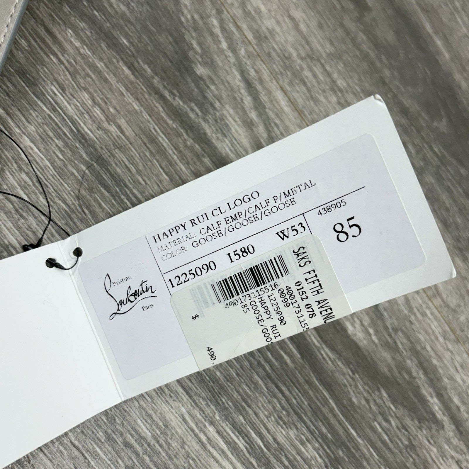 Size 85/34 - Christian Louboutin Happy Rui CL Logo Belt Grey Leather | NEW!