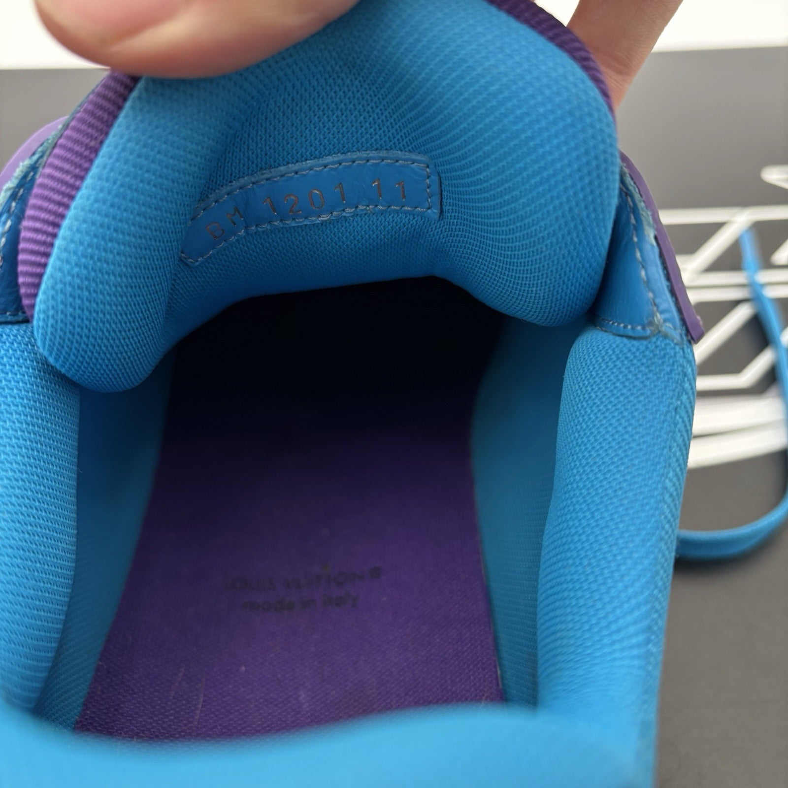 Size 11 LV (12-12.5 US) Louis Vuitton Trainer 'Purple Teal Metallic' GREAT COND!