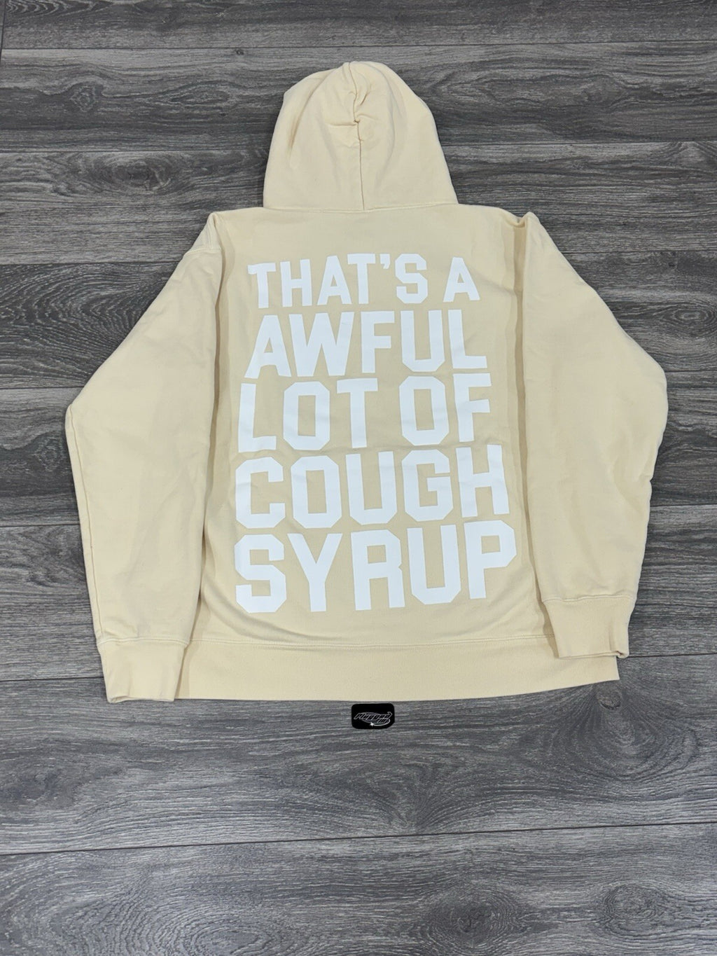 Size L - Awful Lot Of Cough Syrup Hoodie ‘ Beige ‘ | BRAND NEW!