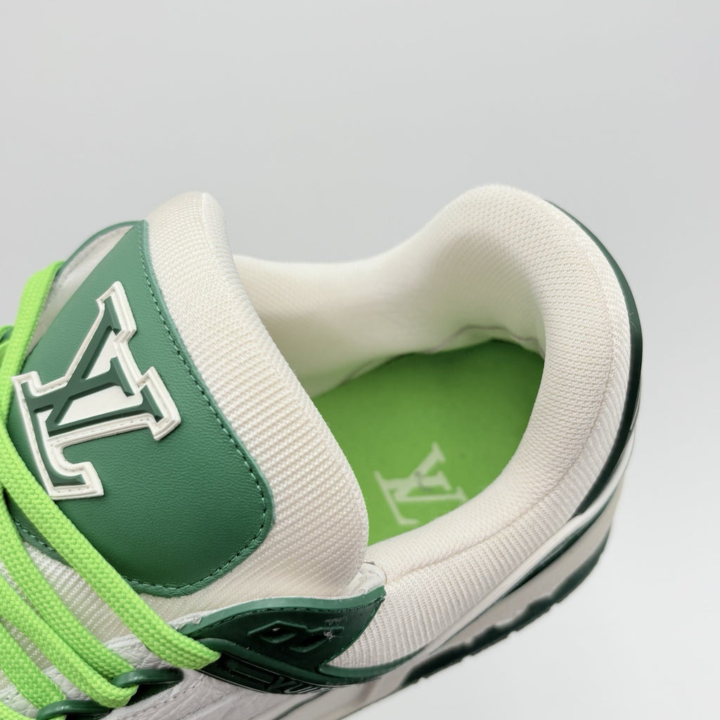 Size 7 LV (8-8.5 US) Louis Vuitton LV Trainer ' Green ' | EXCELLENT!