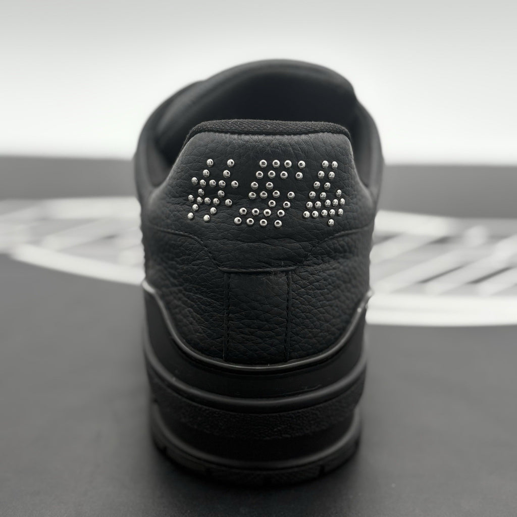 Size 8 LV (9-9.5 US) Louis Vuitton Studded Trainer ' Black ' | SUPER CLEAN!