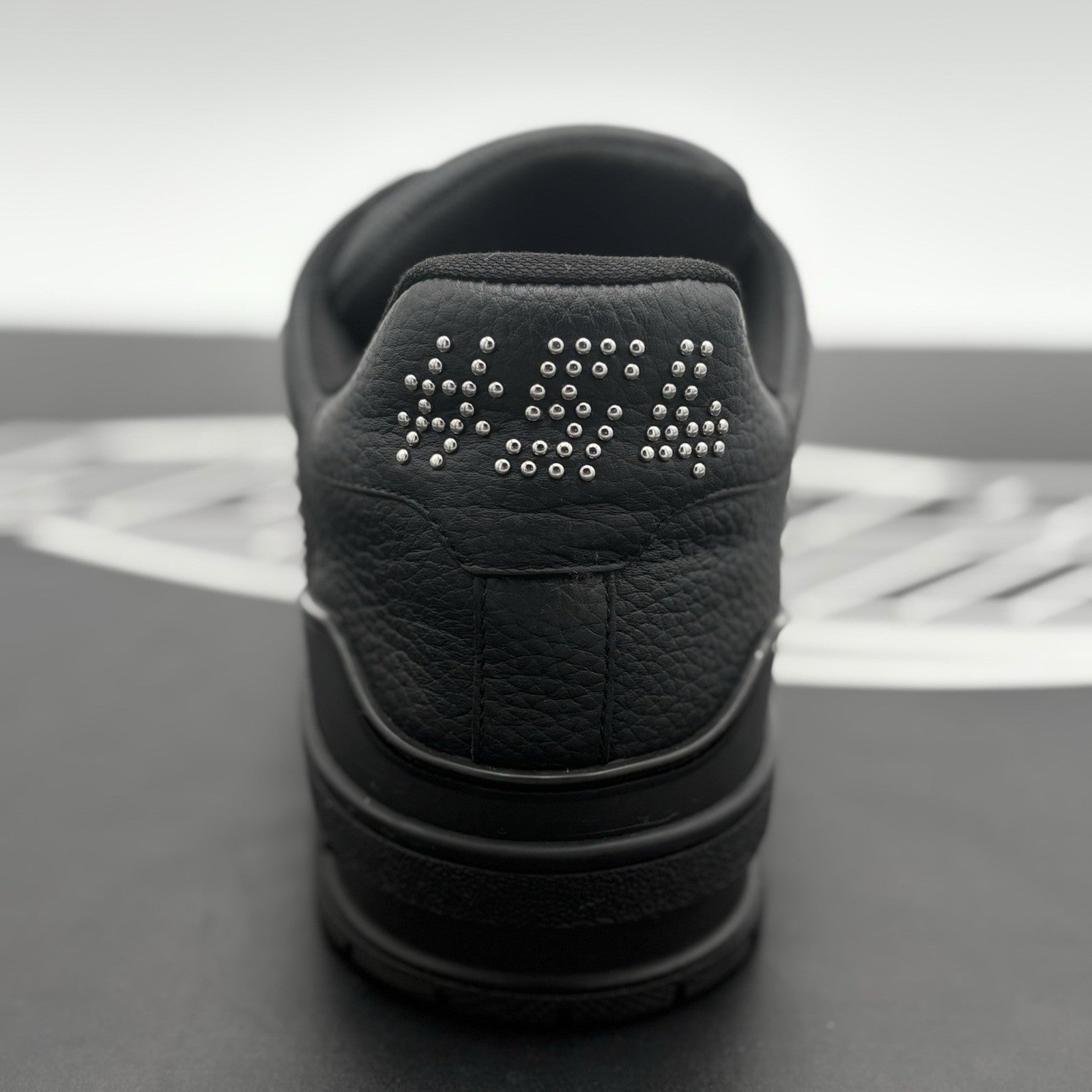 Size 8 LV (9-9.5 US) Louis Vuitton Studded Trainer ' Black ' | SUPER CLEAN!
