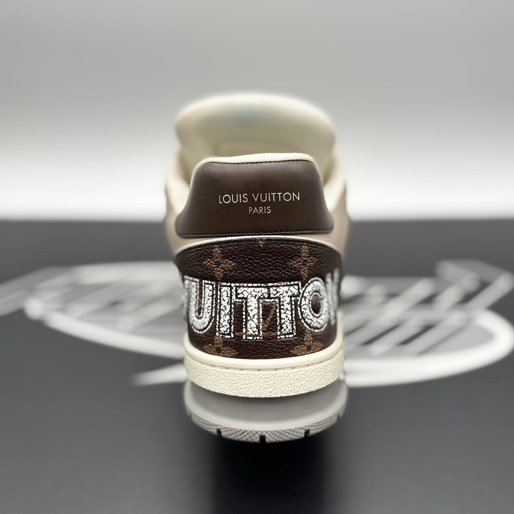 Size 9 LV (10-10.5 US) Louis Vuitton Trainer Strap ' Brown, Beige ' | EXCELLENT!