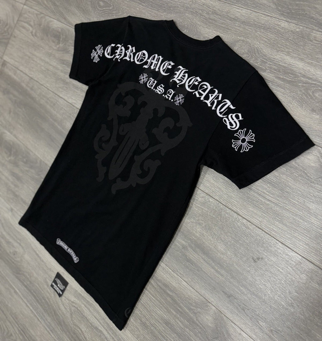 Size Small - Chrome Hearts Script Dagger Logo T-Shirt ' Black ' | GREAT COND!
