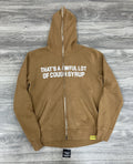 Size L - Thats A Awful Lot Of Cough Syrup Zip Up Hoodie ' Brown ' | NEW!