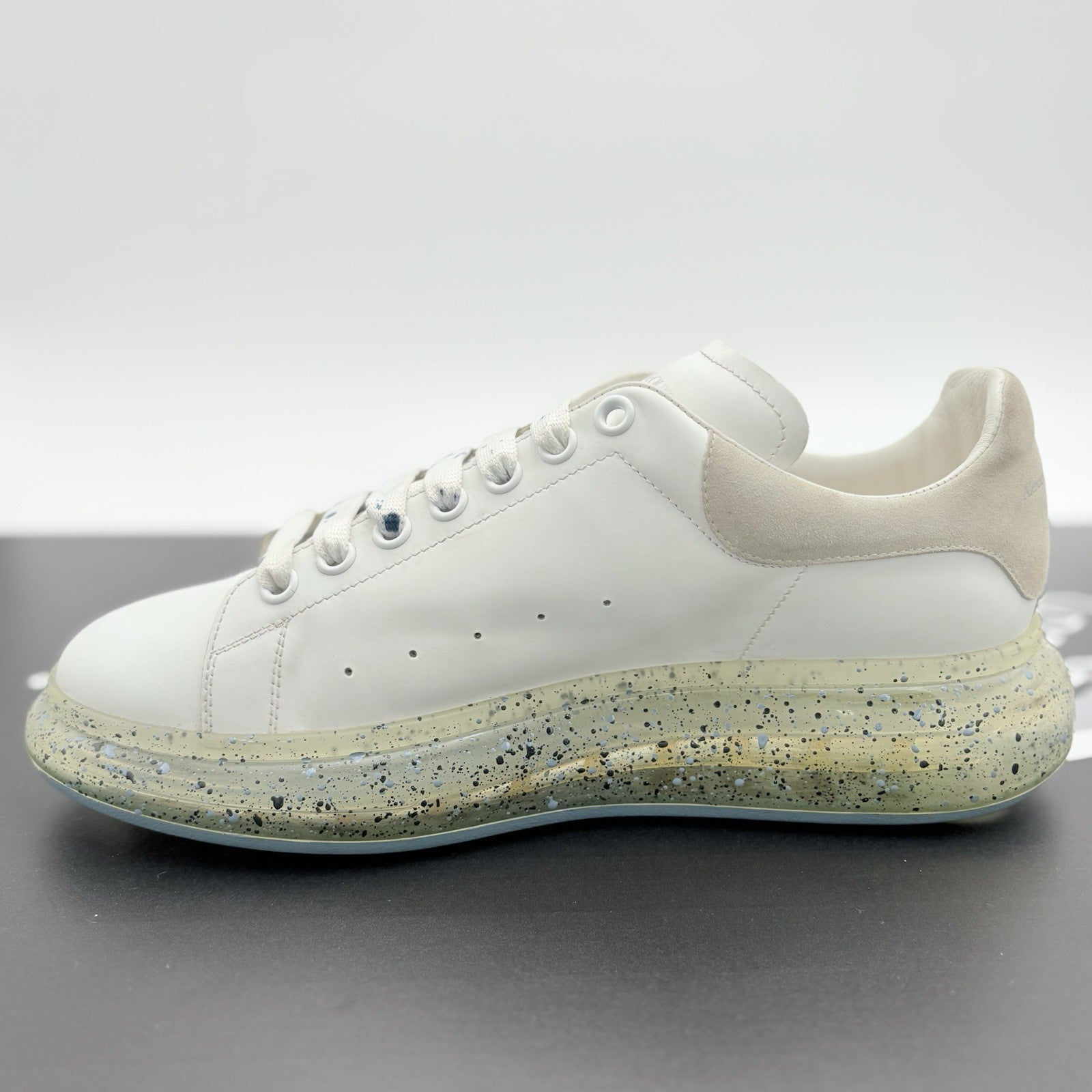 Size 44 (11 US) Alexander McQueen Clear Sole ' Splatter Blue ' | GREAT CONDITION