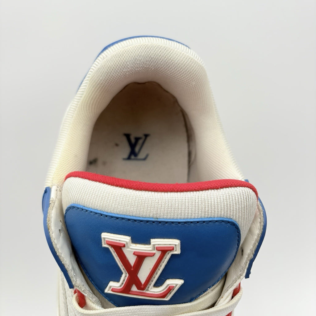 Size 9.5 LV (10.5-11 US ) Louis Vuitton Trainer ' White Red Blue ' | GOOD COND