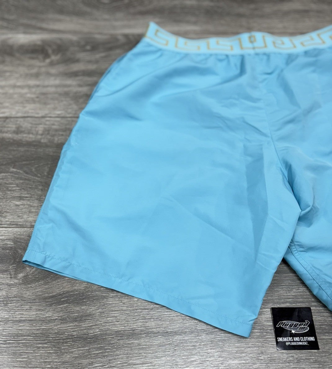 Size 5 - Versace Greca Border Swim Shorts' Blue ' | NEW!