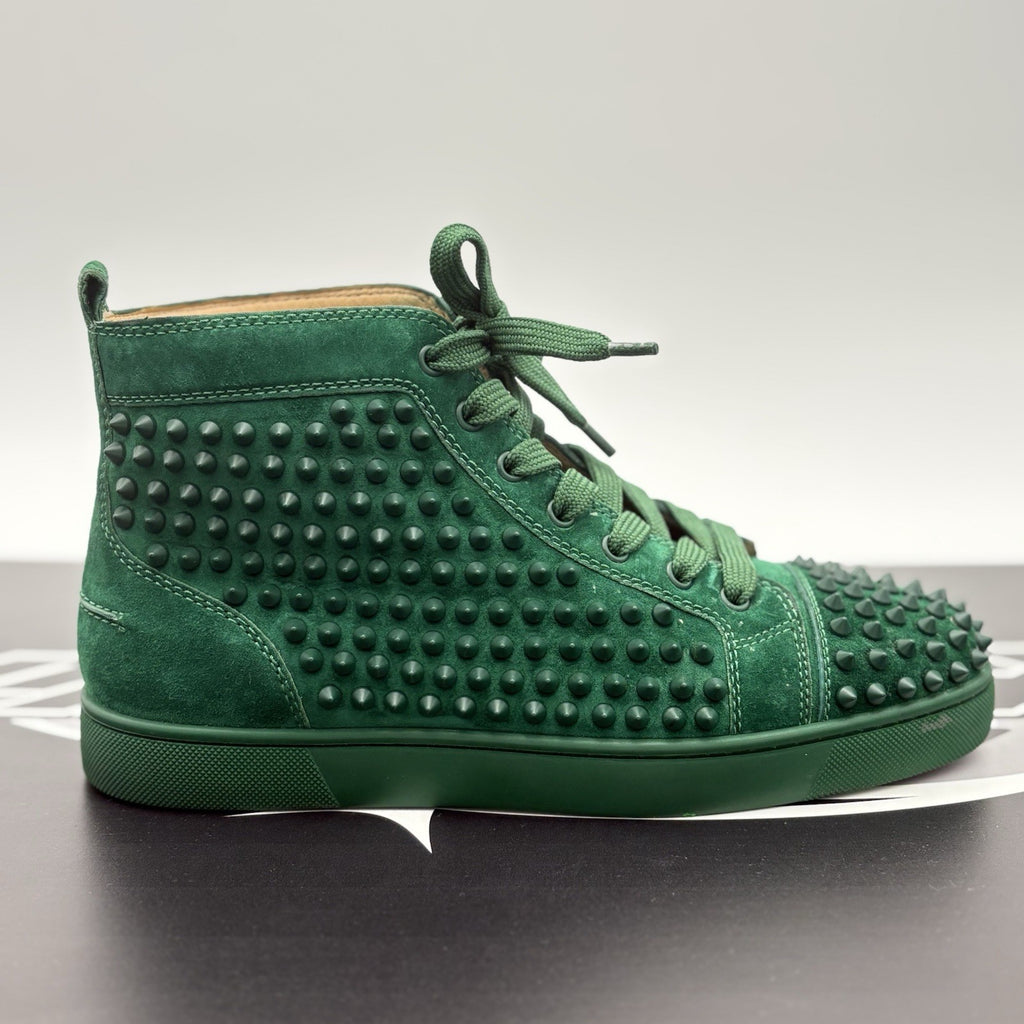 Size 41 (8 US) - Christian Louboutin Spikes ' Green ' | EXCELLENT CONDITION!