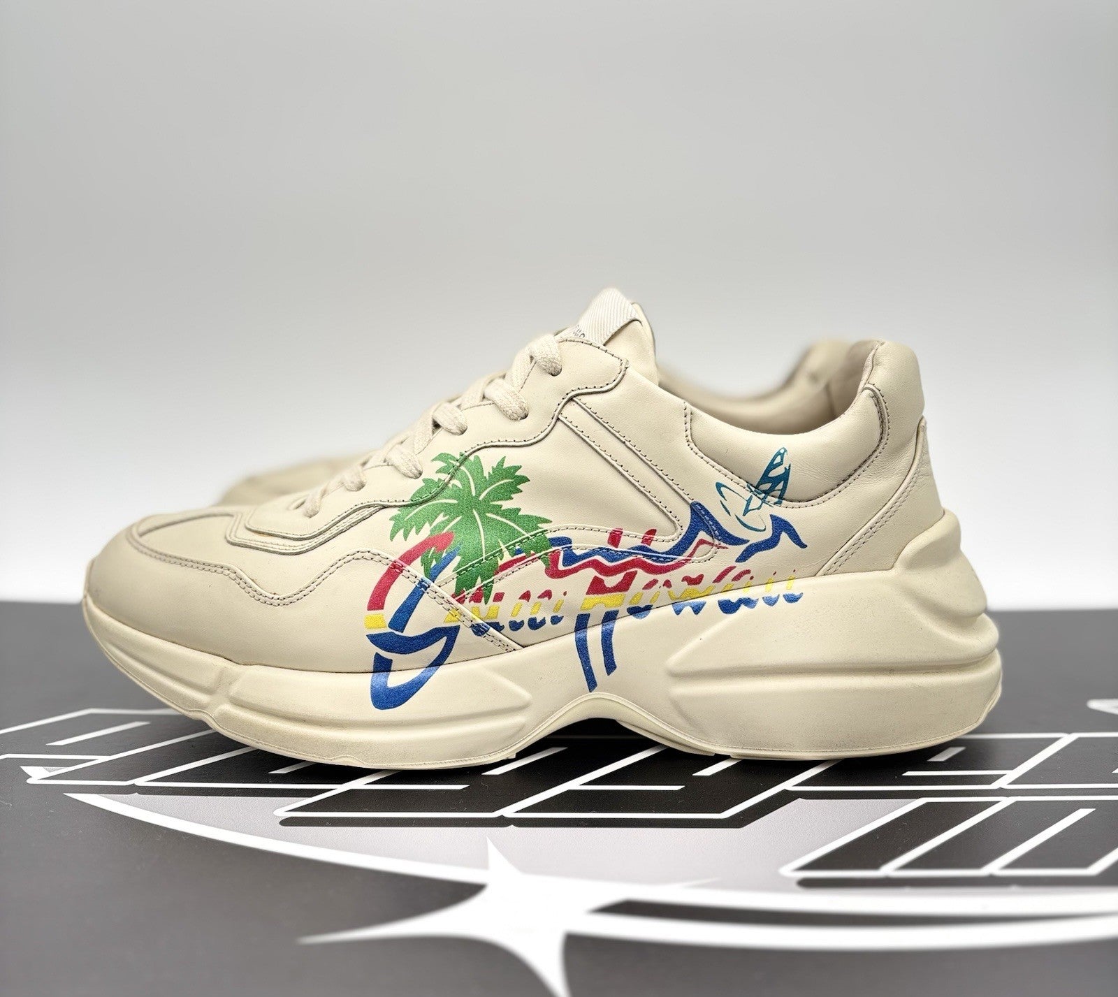 Size 9 G (9.5 US) Gucci Rhyton GG  ‘ Hawaii Ivory Multi ’ | GOOD CONDITION!