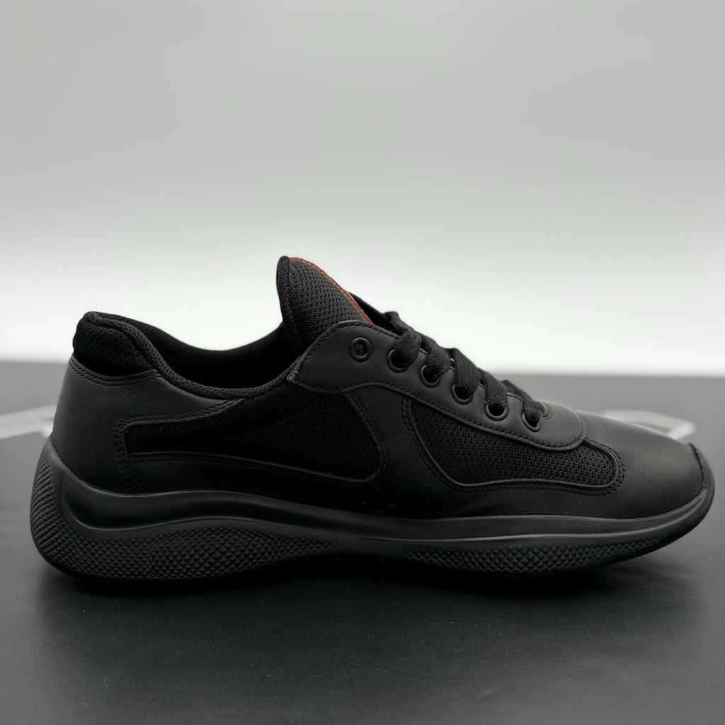 Size 7 UK (8 US) - Prada Americas Cup ' Black Leather ' | GOOD CONDITION!