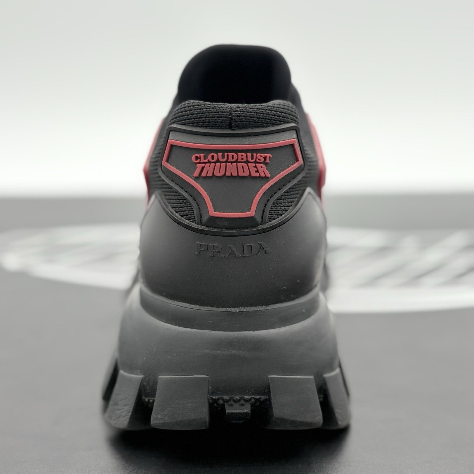 Size 7 UK (8 US) - Prada Cloudbust Thunder ' Red Black ' | SUPER CLEAN!